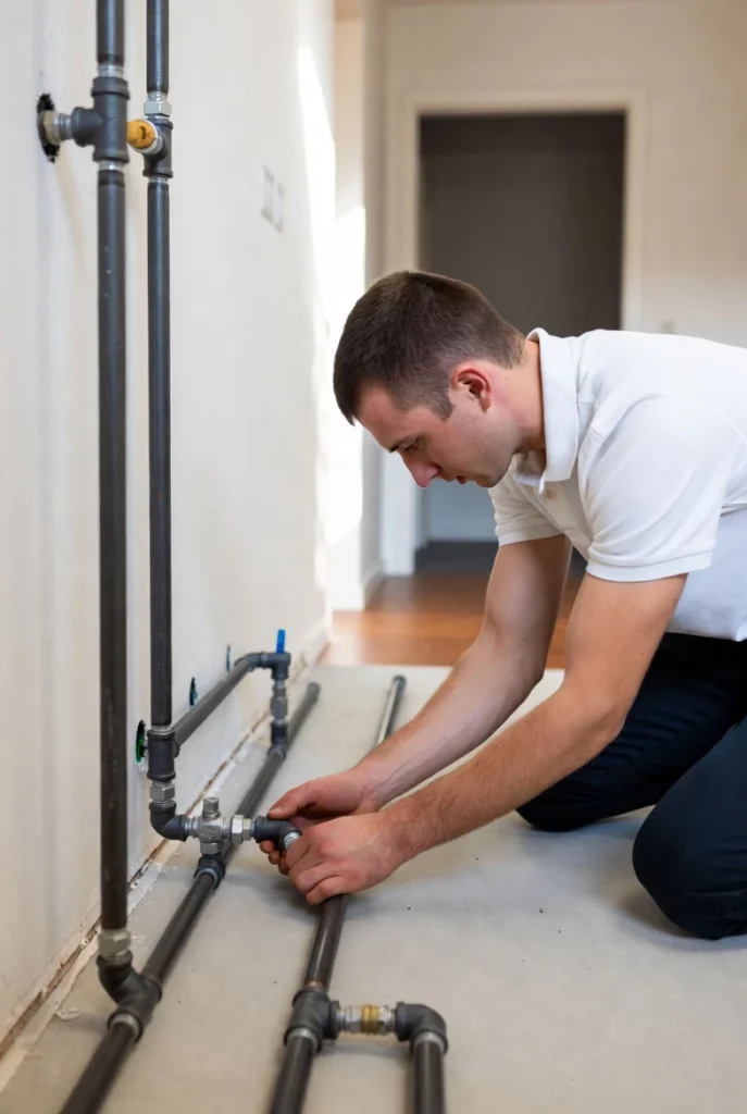 a man working on a gas line