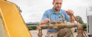 modern plumbing testing a backflow