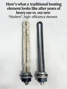 a heating element in a water heater in need of repair
